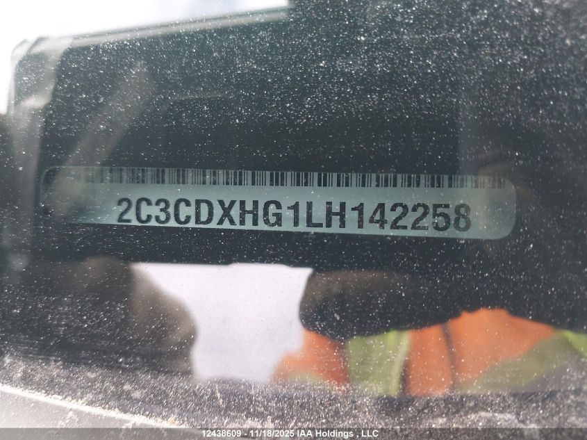 2020 Dodge Charger VIN: 2C3CDXHG1LH142258 Lot: 12438609