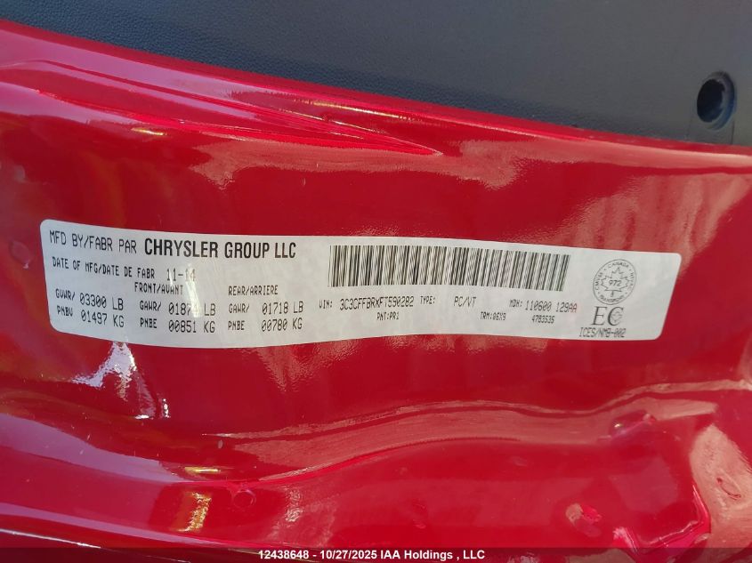 2015 Fiat 500 Sport VIN: 3C3CFFBRXFT590282 Lot: 12438648