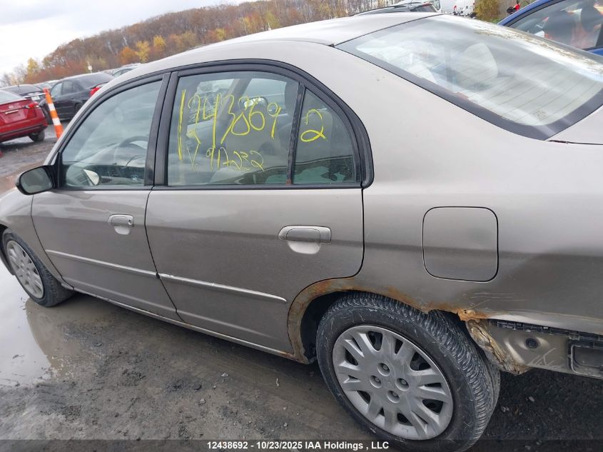 2003 Honda Civic Lx VIN: 2HGES16693H917232 Lot: 12438692
