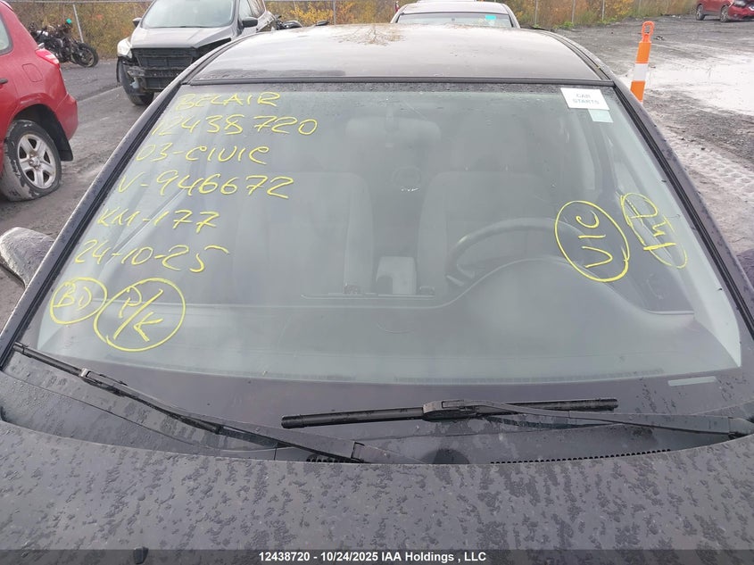 2003 Honda Civic VIN: 2HGES16663H946672 Lot: 12438720