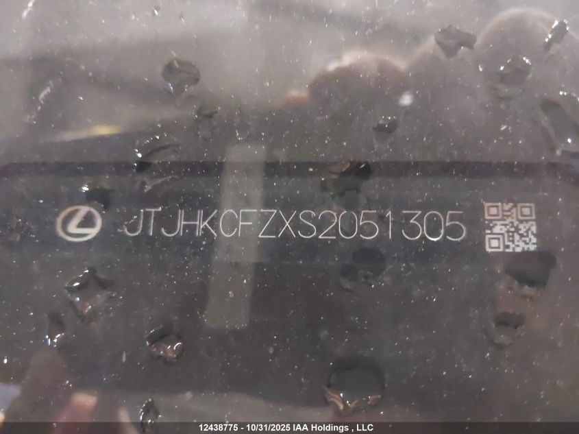 2025 Lexus Nx 450H+ VIN: JTJHKCFZXS2051305 Lot: 12438775