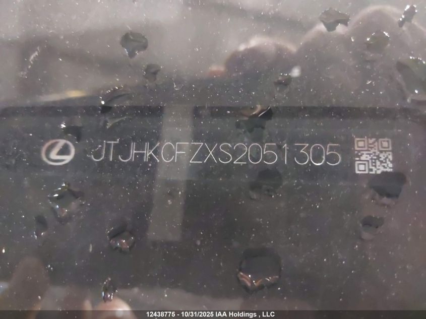 2025 Lexus Nx 450H+ VIN: JTJHKCFZXS2051305 Lot: 12438775
