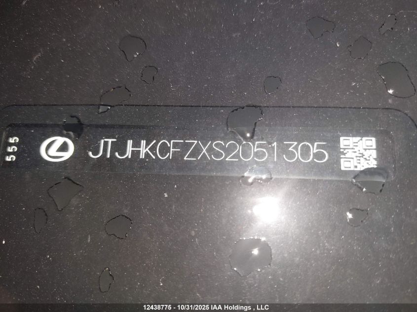 2025 Lexus Nx 450H+ VIN: JTJHKCFZXS2051305 Lot: 12438775