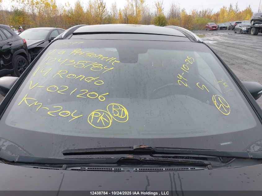 2014 Kia Rondo VIN: KNAHU8A3XE7021206 Lot: 12438784