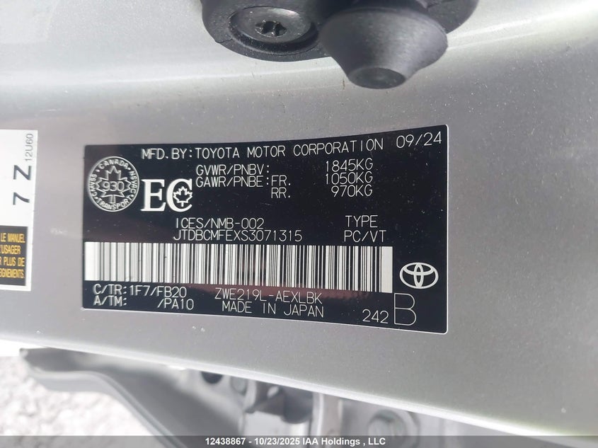 JTDBCMFEXS3071315 2025 TOYOTA COROLLA photo no. 18