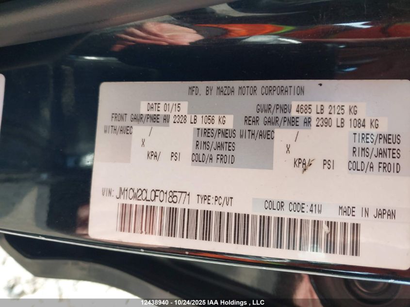 2015 Mazda Mazda5 Gs VIN: JM1CW2CL0F0185771 Lot: 12438940