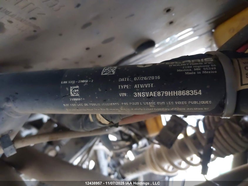 3NSVAE879HH868354 2017 POLARIS RZR photo no. 9