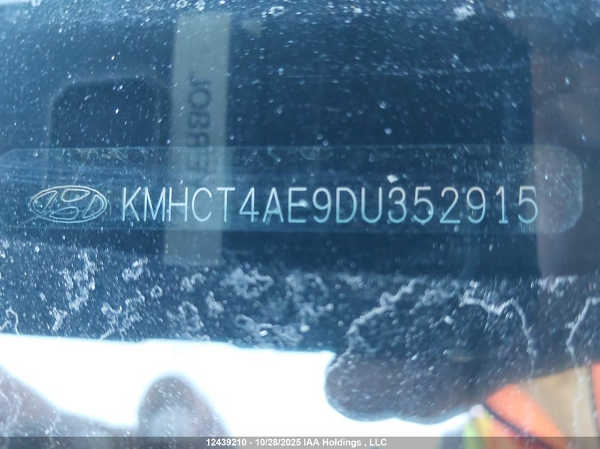 2013 Hyundai Accent VIN: KMHCT4AE9DU352915 Lot: 12439210