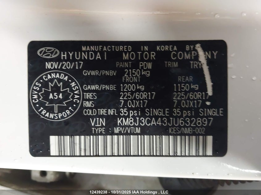 KM8J3CA43JU632897 2018 HYUNDAI TUCSON photo no. 9