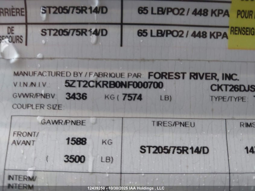 5ZT2CKRB0NF000700 2022   photo no. 9