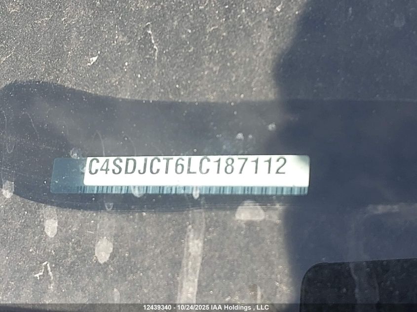 2020 Dodge Durango R/T VIN: 1C4SDJCT6LC187112 Lot: 12439340