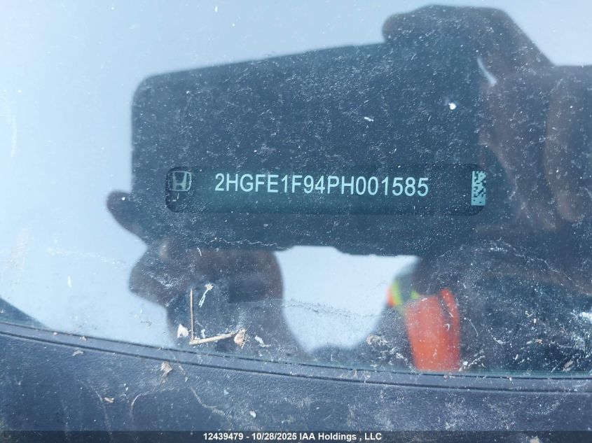 2023 Honda Civic Touring VIN: 2HGFE1F94PH001585 Lot: 12439479