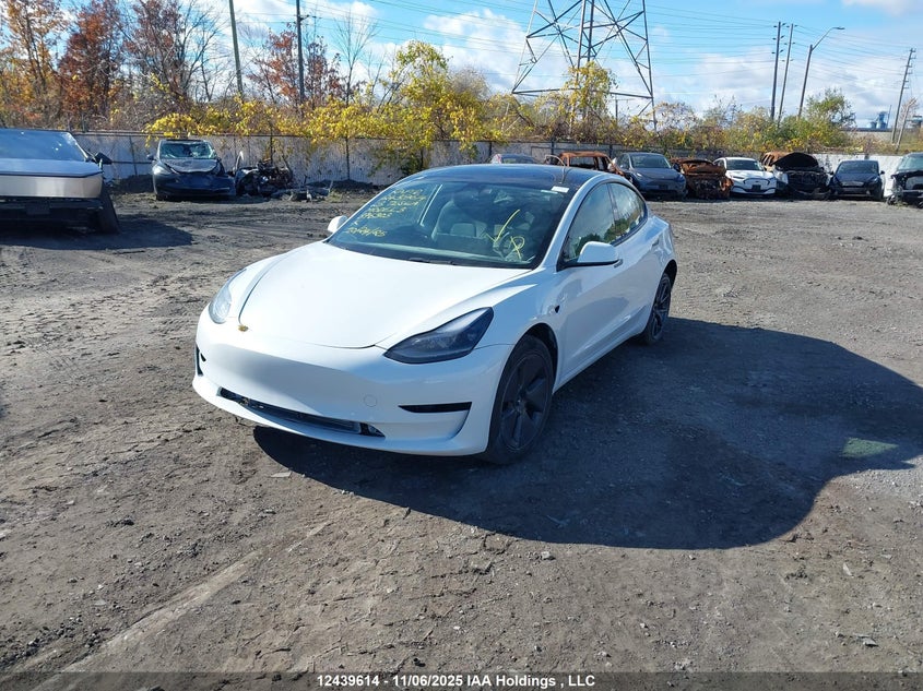 2023 Tesla Model 3 Rwd white sedan electric LRW3E1FA9PC876303 photo #3