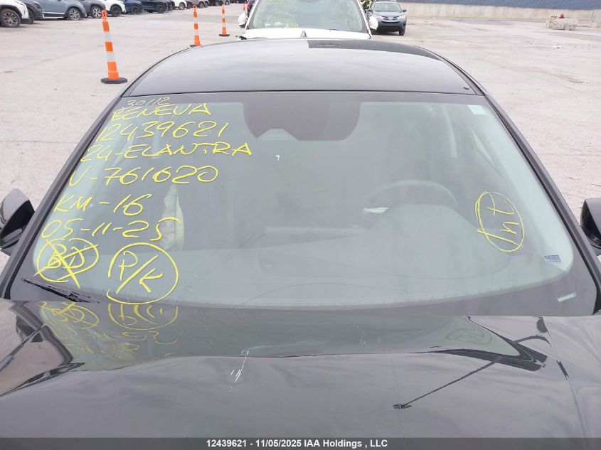 2024 Hyundai Elantra Essential VIN: KMHLM4DG6RU761620 Lot: 12439621