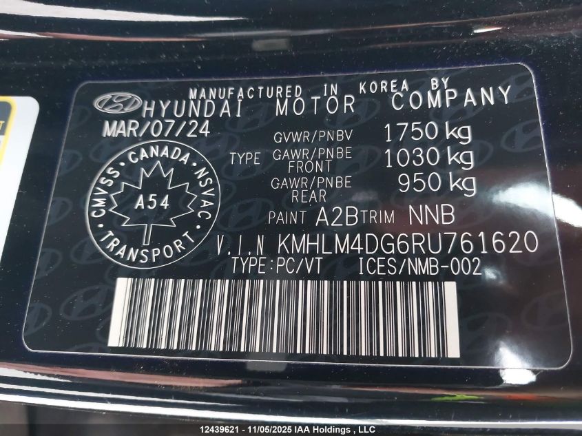 2024 Hyundai Elantra Essential VIN: KMHLM4DG6RU761620 Lot: 12439621