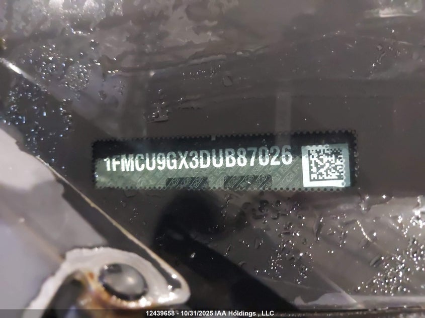 2013 Ford Escape Se VIN: 1FMCU9GX3DUB87026 Lot: 12439658