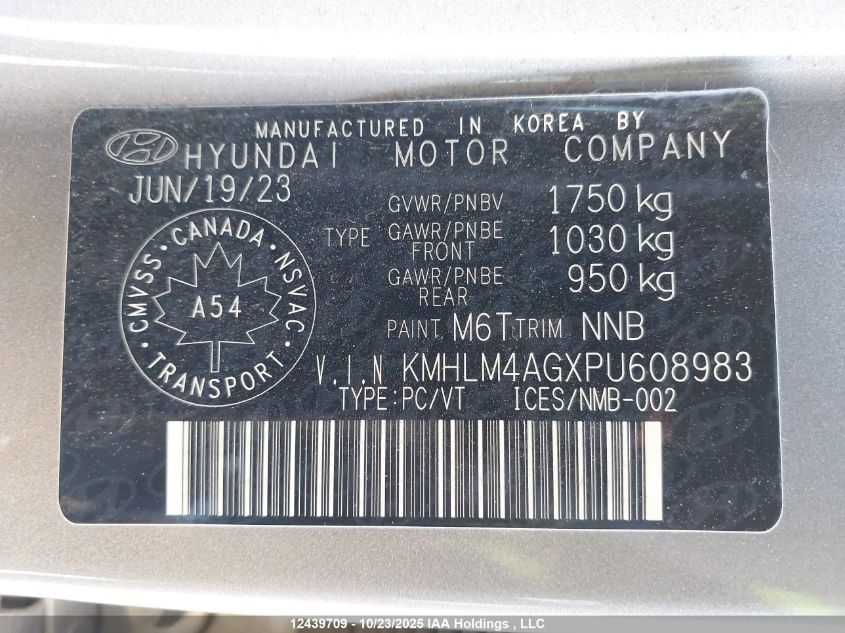 2023 Hyundai Elantra Preferred Ivt With Tech Package VIN: KMHLM4AGXPU608983 Lot: 12439709