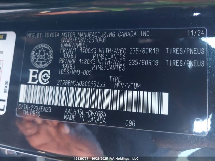 2T2BBMCA0SC065255 2025 LEXUS RX photo no. 9
