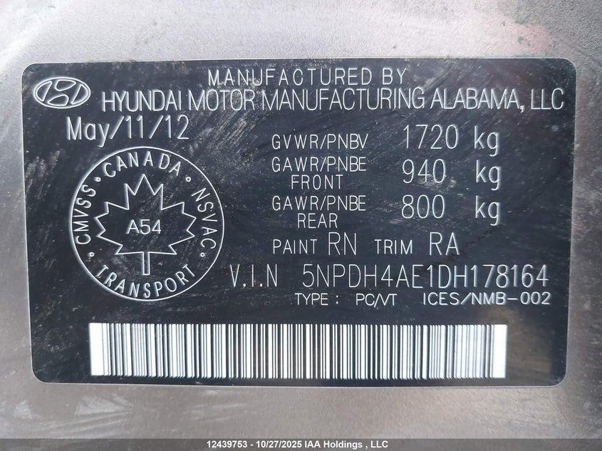 5NPDH4AE1DH178164 2013 HYUNDAI ELANTRA photo no. 18