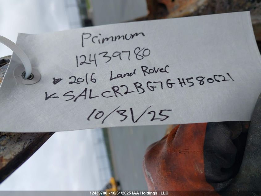 2016 Land Rover Discovery Sport Hse VIN: SALCR2BG7GH580621 Lot: 12439780