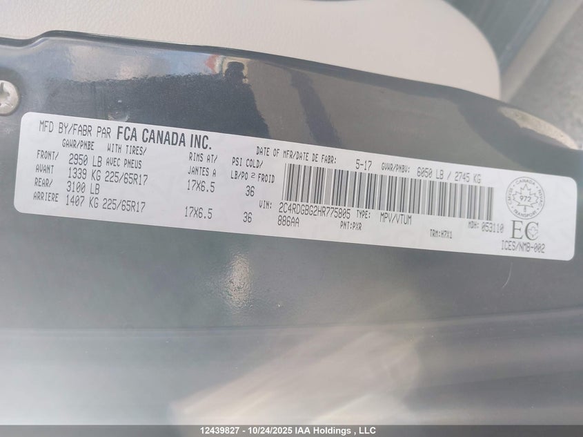 2C4RDGBG2HR775805 2017 DODGE CARAVAN photo no. 18