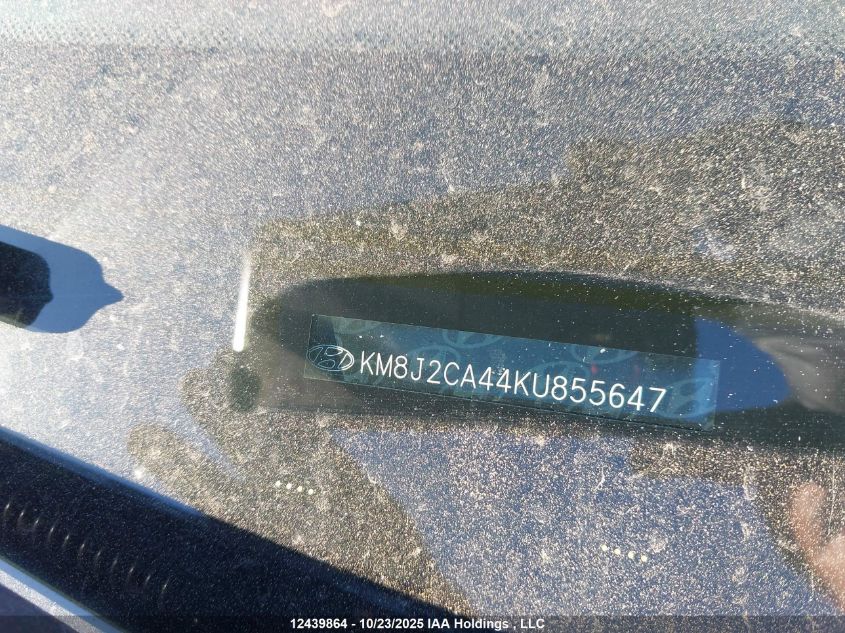 2019 Hyundai Tucson Se VIN: KM8J2CA44KU855647 Lot: 12439864