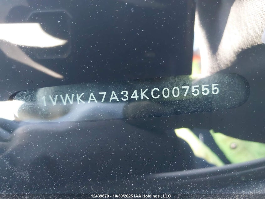 2019 Volkswagen Passat Wolfsburg Edition VIN: 1VWKA7A34KC007555 Lot: 12439870