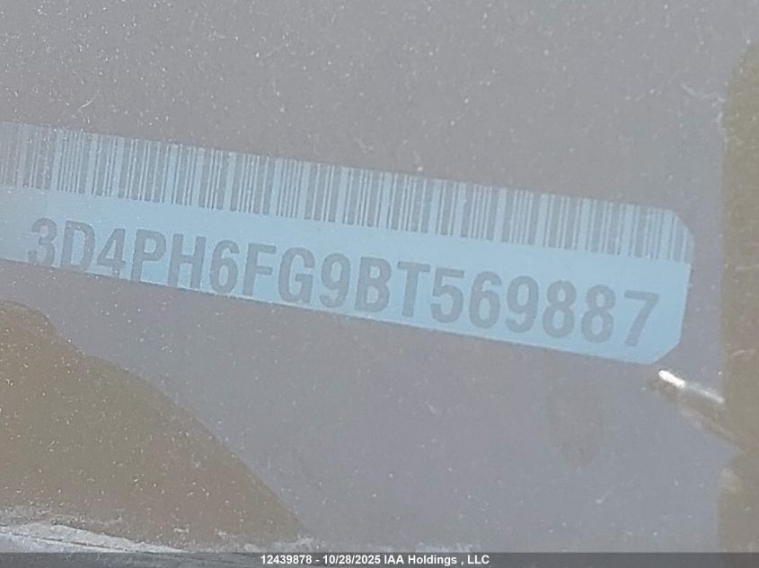 2011 Dodge Journey R/T VIN: 3D4PH6FG9BT569887 Lot: 12439878