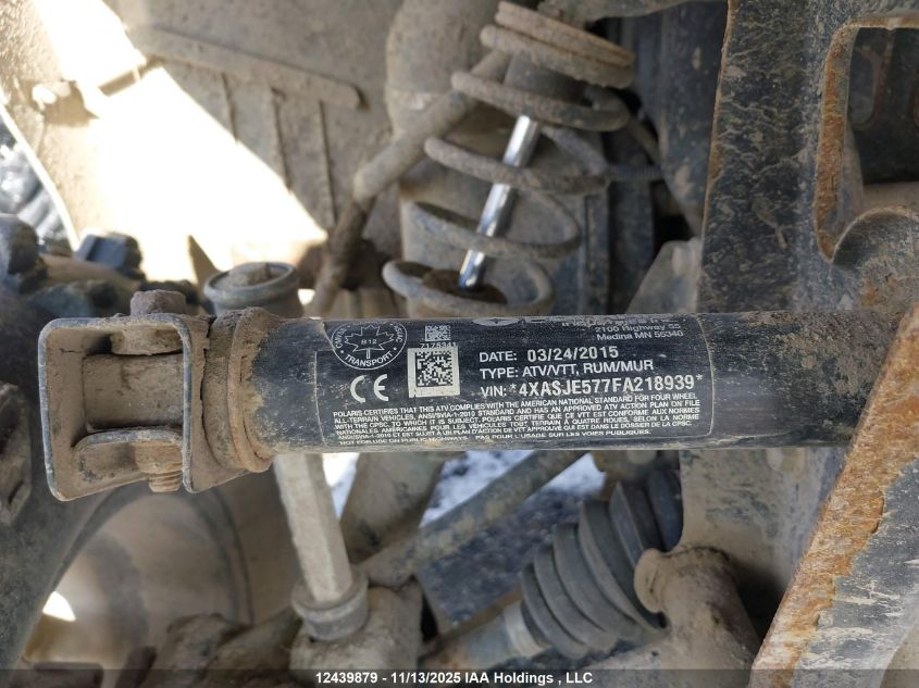 2015 Polaris Sportsman Touring 570 Sp VIN: 4XASJE577FA218939 Lot: 12439879