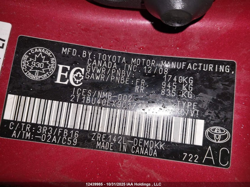 2T1BU40EX9C171437 2009 TOYOTA COROLLA photo no. 18