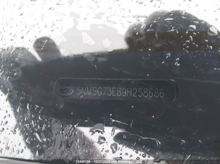 2009 Hyundai Santa Fe Gl/Gls VIN: 5NMSG73E89H258686 Lot: 12440106