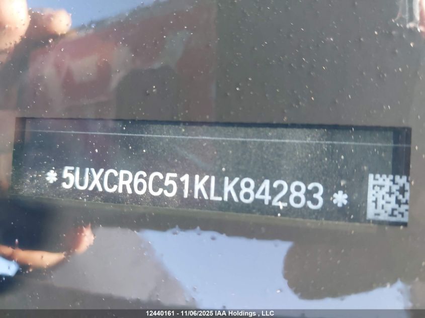 2019 BMW X5 xDrive40I VIN: 5UXCR6C51KLK84283 Lot: 12440161