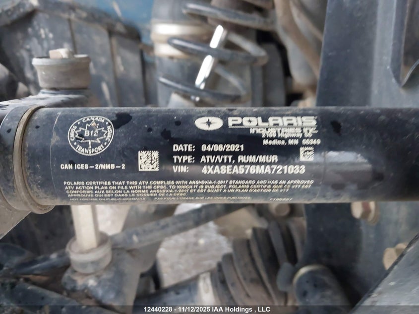 4XASEA576MA721033 2021 POLARIS SPORTSMAN photo no. 9