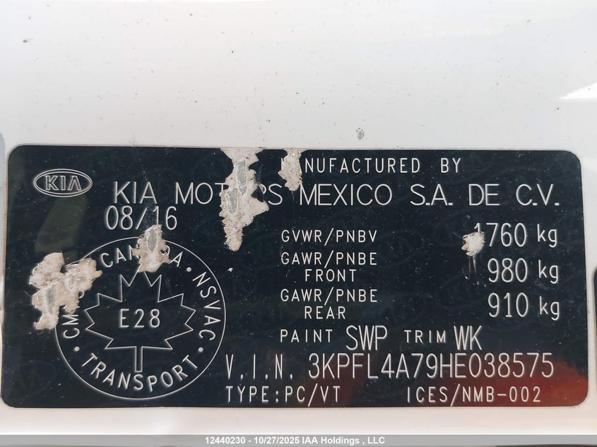 3KPFL4A79HE038575 2017 KIA FORTE photo no. 9