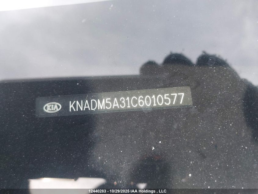2012 Kia Rio Ex/Lx/Lx+/Sx VIN: KNADM5A31C6010577 Lot: 12440283