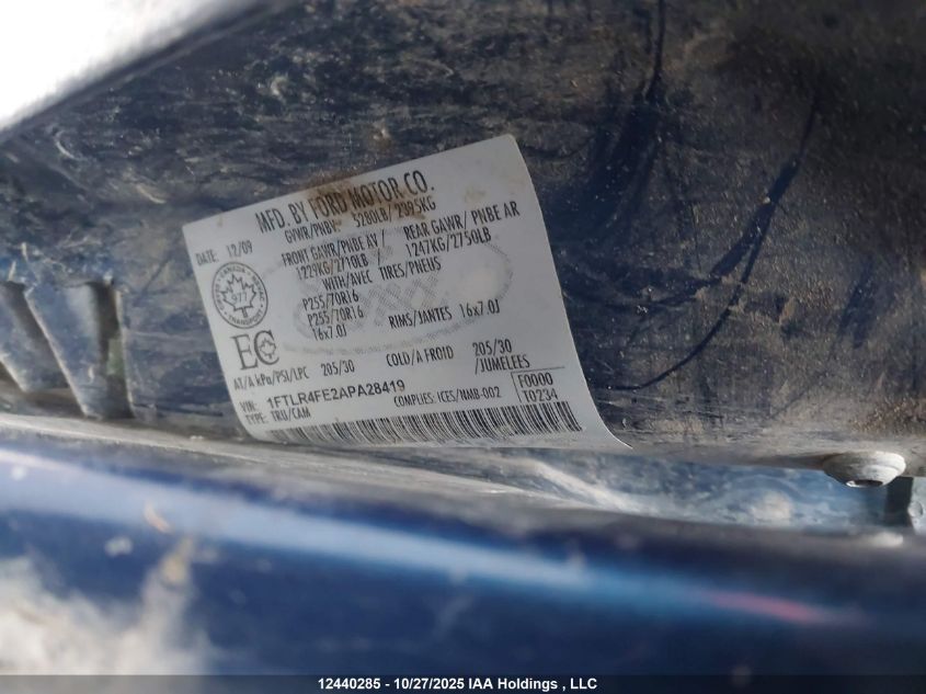 2010 Ford Ranger Super Cab VIN: 1FTLR4FE2APA28419 Lot: 12440285