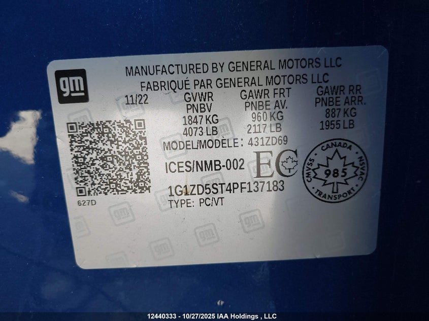 1G1ZD5ST4PF137183 2023 CHEVROLET MALIBU photo no. 9