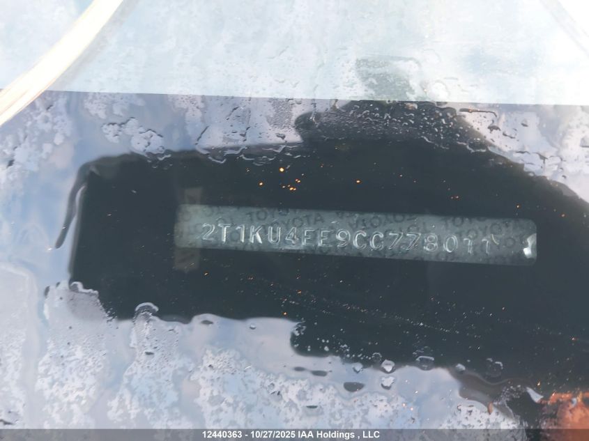 2012 Toyota Matrix VIN: 2T1KU4EE9CC778011 Lot: 12440363