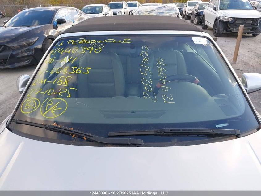 2006 Audi A4 1.8 Cabriolet VIN: WAUAC48H96K008363 Lot: 12440390