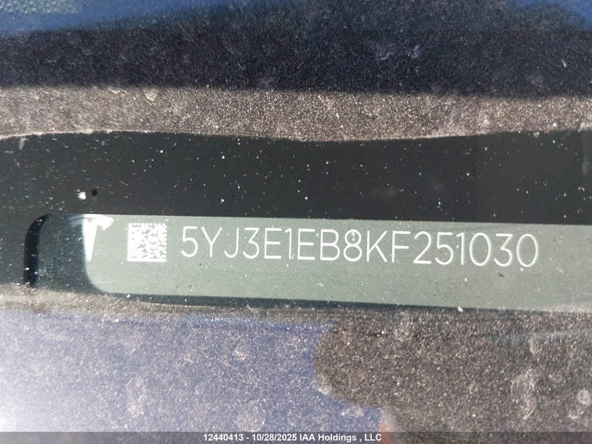 5YJ3E1EB8KF251030 2019 TESLA MODEL 3 photo no. 19