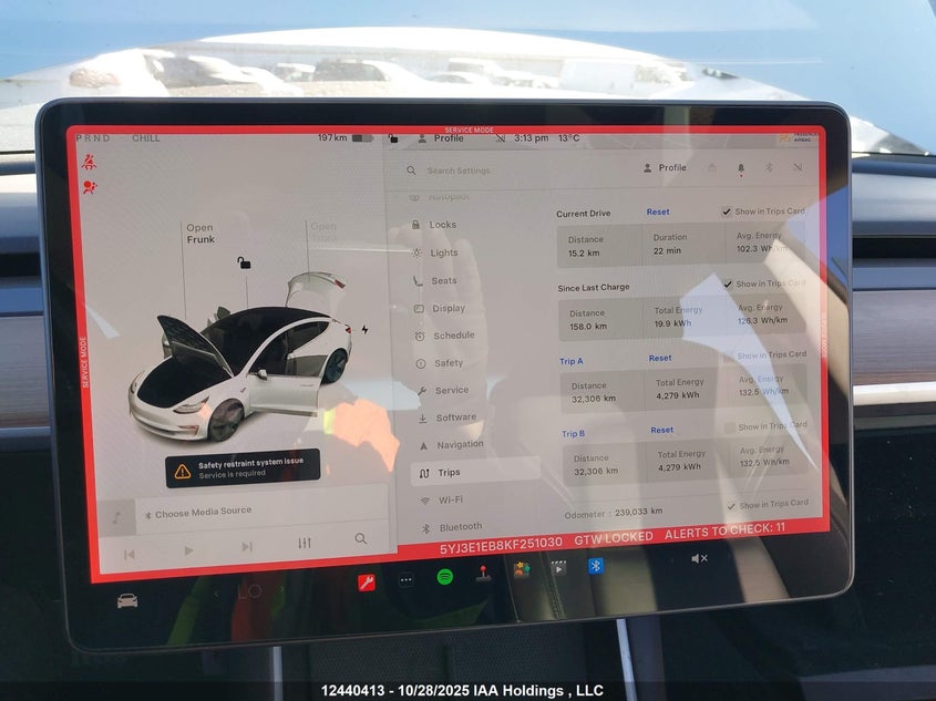 5YJ3E1EB8KF251030 2019 TESLA MODEL 3 photo no. 7