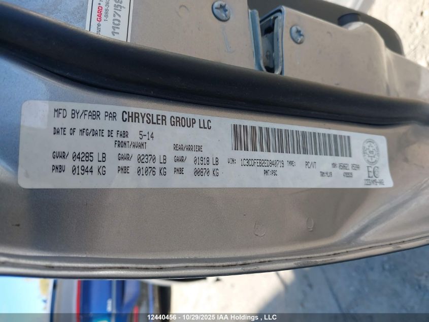 2014 Dodge Dart VIN: 1C3CDFEB2ED840719 Lot: 12440456