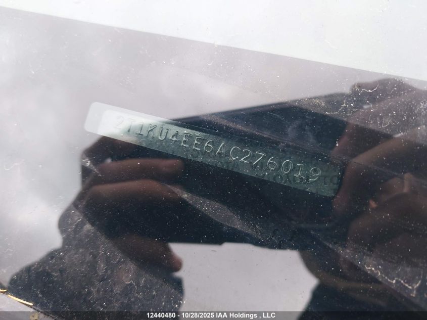 2010 Toyota Corolla Matrix VIN: 2T1KU4EE6AC276019 Lot: 12440480