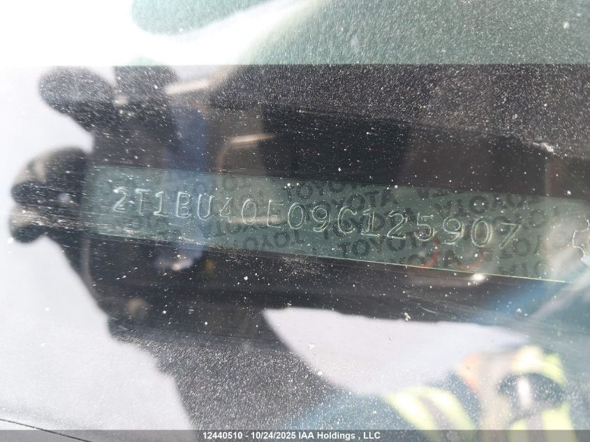 2009 Toyota Corolla S VIN: 2T1BU40E09C125907 Lot: 12440510