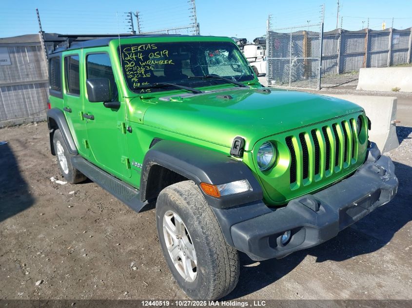 2020 Jeep Wrangler Unlimited Sport VIN: 1C4HJXDN0LW112636 Lot: 12440519