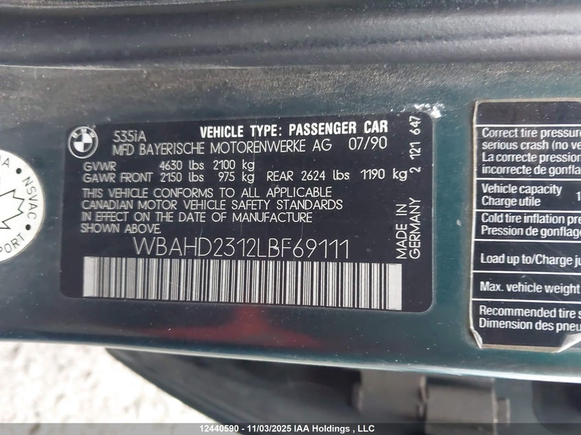 WBAHD2312LBF69111 1990 BMW 5ER photo no. 9
