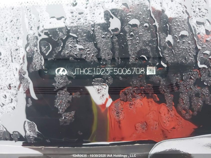 2015 Lexus Is 350 VIN: JTHCE1D23F5006708 Lot: 12440635