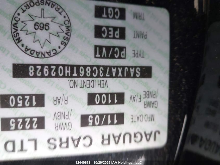 2006 Jaguar Xj Xjr VIN: SAJXA73C86TH02928 Lot: 12440683