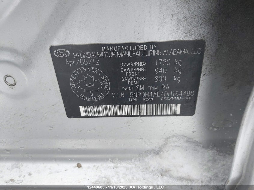 5NPDH4AE4DH164498 2013 HYUNDAI ELANTRA photo no. 19