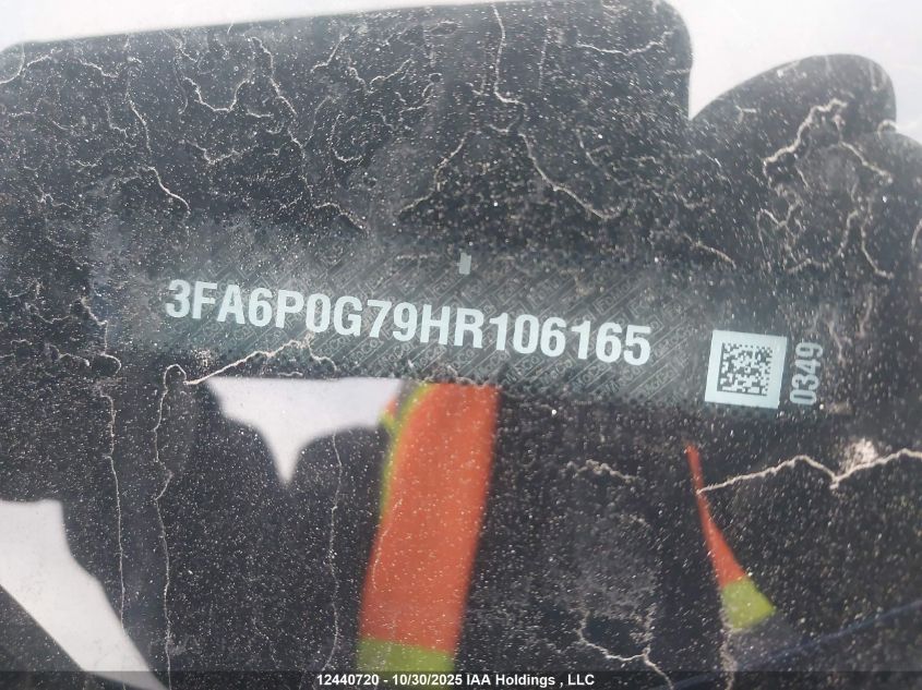 2017 Ford Fusion S VIN: 3FA6P0G79HR106165 Lot: 12440720